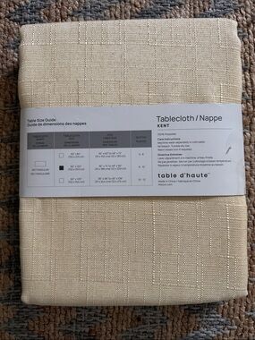 Kent Cream Textured Tablecloth - Elegant Neutral Table Linen